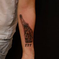fist for fredom black salut tattoos