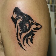 tribal kurt dövmesi - wolf tattoo