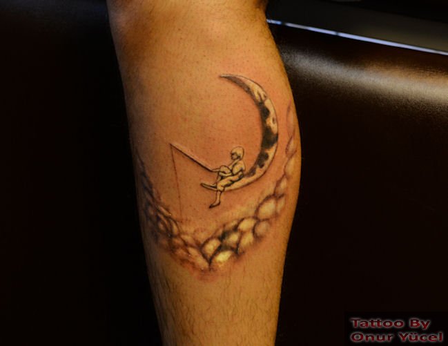 dream works boy on the moon tattoo