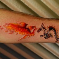 dragon and firebird tattoo