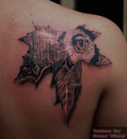 orman ve baykuş dövmesi