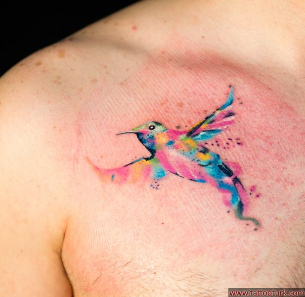 sulu boya kuş dövmeleri water color bird tattoos