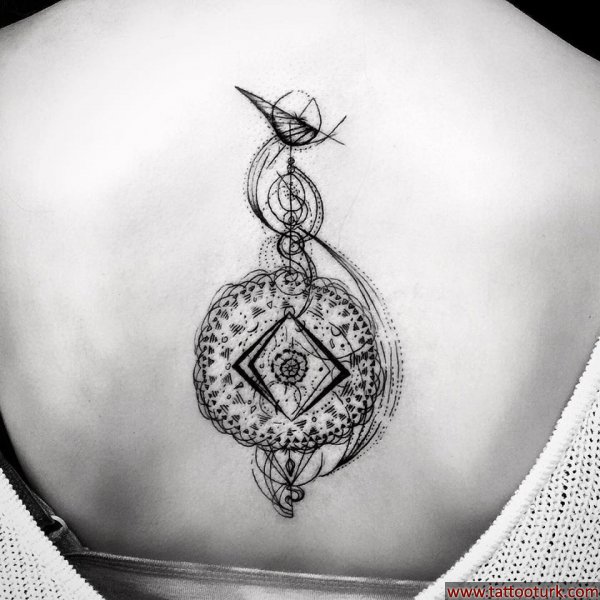 Line work geometrik simya dövme alchamy tattoo