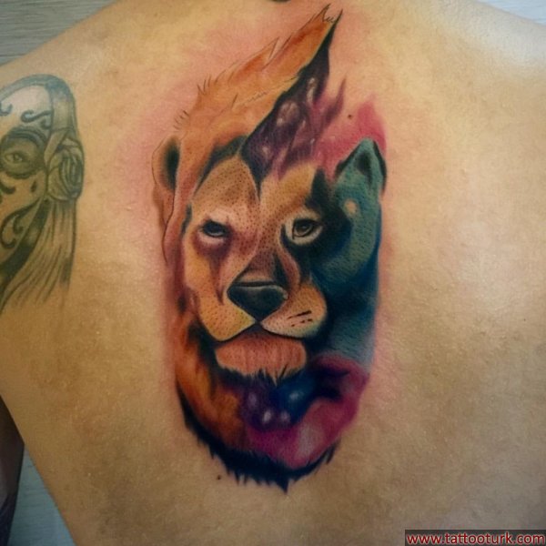 arslan suluboya lion water color dövmesi tattoo