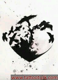 kalp kuşlar kuş dövme modelleri dövme desenleri tattoo desing