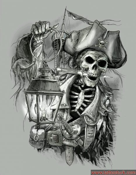 kuru kafa korsan pirate dövme modelleri dövme desenleri tattoo desing