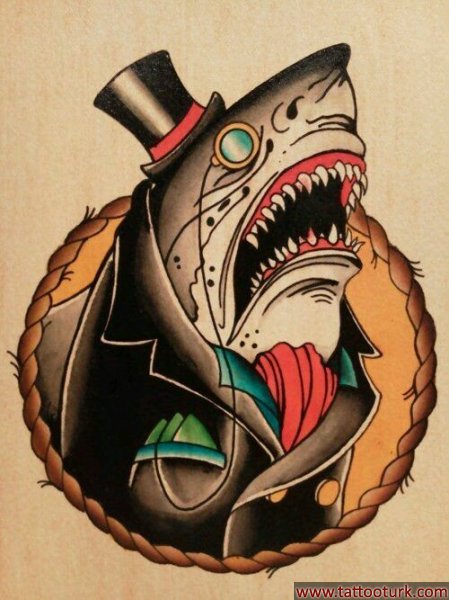 old skool dövme modelleri dövme desenleri tattoo desing köpek balığı