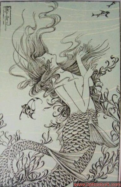 deniz kızı dövme modelleri dövme desenleri tattoo desing mermaid