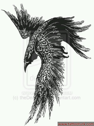 karga croww bird dövme modelleri dövme desenleri tattoo desing