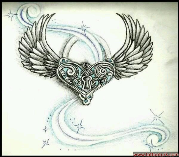 kanat kalp dövme modelleri dövme desenleri tattoo desing