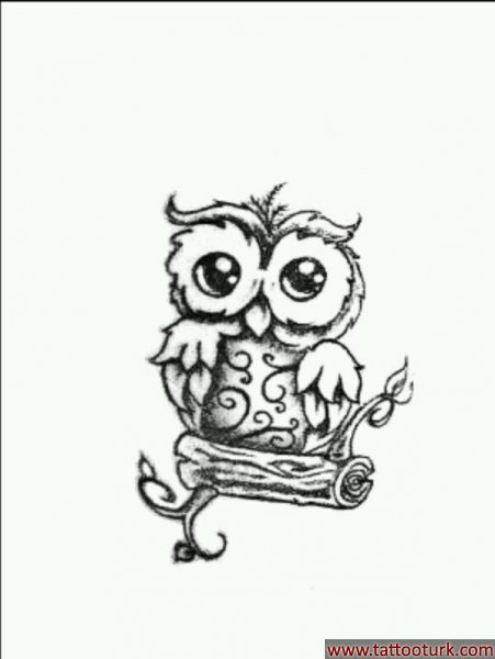 baykuş şirin dövme modelleri dövme desenleri tattoo desing