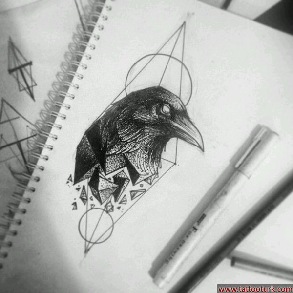karga geometric dövme modelleri dövme desenleri tattoo desing