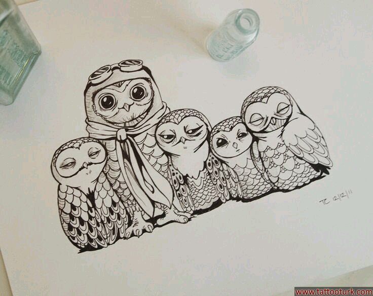 kuşlar baykuşlar baykuş dövme modelleri dövme desenleri tattoo desing