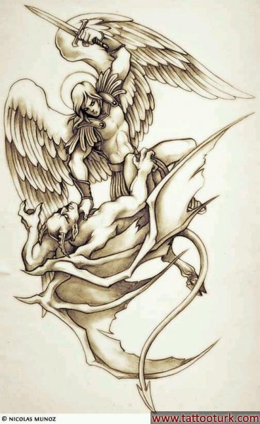melek ve şeytan dövme modelleri dövme desenleri tattoo desing