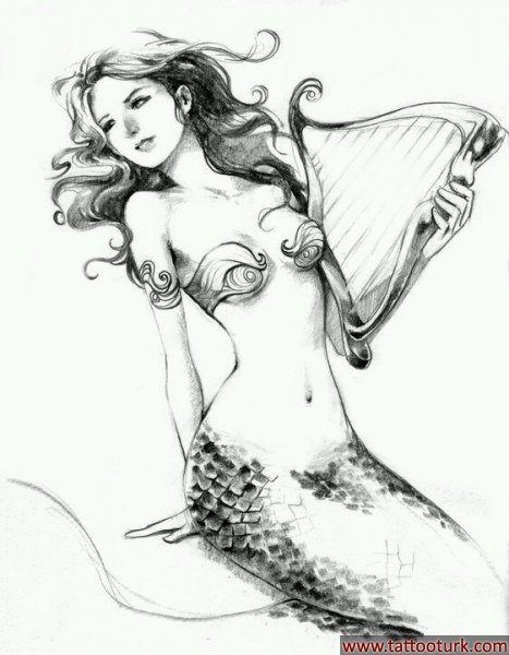 denizkızı mermaid  dövme modelleri dövme desenleri tattoo desing