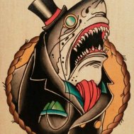 old skool dövme modelleri dövme desenleri tattoo desing köpek balığı