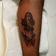 Savaşçı kadın dövmesi - warrior woman tattoo